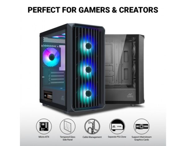 Ant Esports 205 Mini 6F Mid-Tower Computer Case/Gaming Cabinet